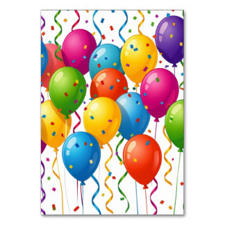 Kleurrijke Verjaardagsballonnen Feestelijke Vierin Kaart