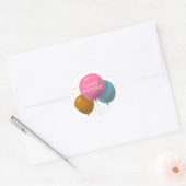 Kleurrijke Verjaardagsballonnen Gouden Glitter Con Ronde Sticker (Envelop)