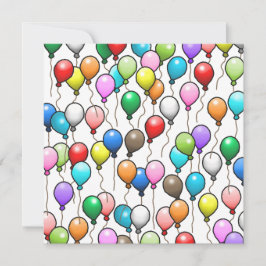 Kleurrijke Verjaardagsballonnen Kaart