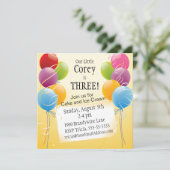 Kleurrijke Verjaardagsballonnen Kinderfeest Kaart (Staand voorkant)