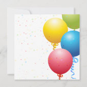 Kleurrijke Verjaardagsballonnen Kinderfeest Kaart (Achterkant)