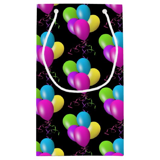 kleurrijke verjaardagsballonnen klein cadeauzakje (Achterkant)