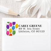 Kleurrijke verjaardagsballonnen retouradreslabel etiket (Insitu)