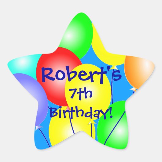 Kleurrijke Verjaardagsballonnen Stickers (Voorkant)