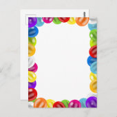 Kleurrijke verjaardagsballonrand Cute Briefkaart (Voorkant / Achterkant)