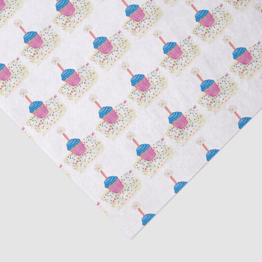 Kleurrijke verjaardagscupcakes Star Candles Confet Tissuepapier (Detail)