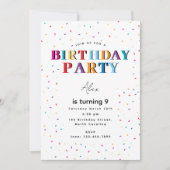 Kleurrijke verjaardagsfeest Confetti Verjaardag Kaart (Voorkant)