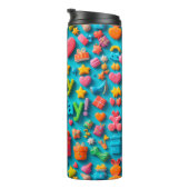 Kleurrijke verjaardagsfeest elementen thermosbeker (Geroteerd rechts)