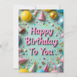 Kleurrijke verjaardagsfeest Kaart