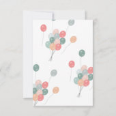 Kleurrijke Verjaardagsfeestballonnen Modern Bedankkaart (Achterkant)
