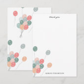 Kleurrijke Verjaardagsfeestballonnen Modern Bedankkaart (Voorkant / Achterkant)