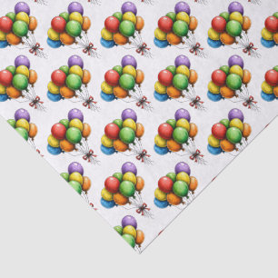 Kleurrijke verjaardagsfeestballonnenboeket tissuepapier