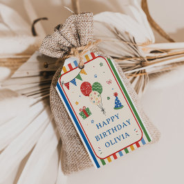 Kleurrijke Verjaardagsfeestje Cadeaulabel