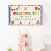 Kleurrijke Verjaardagsfeestje Spandoek (Insitu)