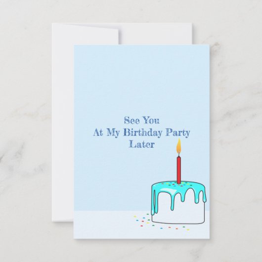 Kleurrijke verjaardagsfeestje uitnodiging voor kin (Achterkant)