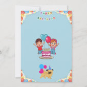  kleurrijke verjaardagsfeestuitnodiging kaart (Achterkant)