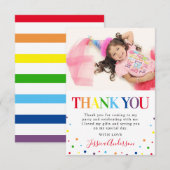 Kleurrijke verjaardagsfoto voor kinderen bedankkaart (Voorkant / Achterkant)