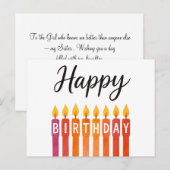 Kleurrijke verjaardagskaars – Gefeliciteerd met je Briefkaart (Voorkant / Achterkant)