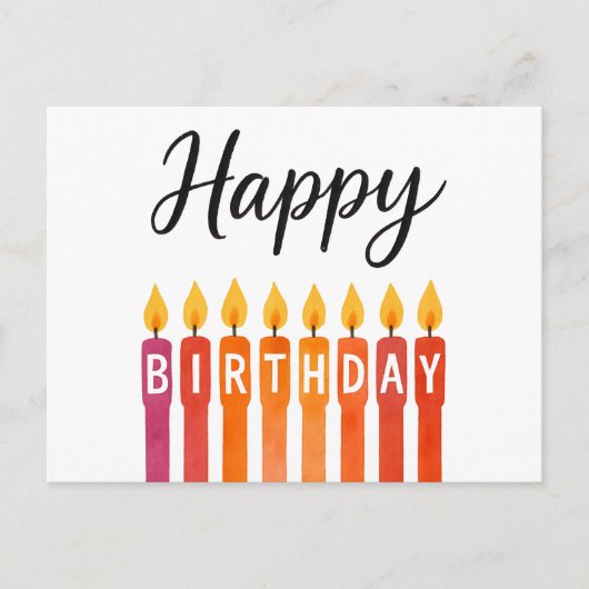 Kleurrijke verjaardagskaars – Gefeliciteerd met je Briefkaart (Voorkant)