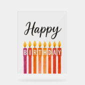 Kleurrijke Verjaardagskaars – Gelukkige Verjaardag Acryl Bord (Voorkant)