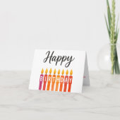 Kleurrijke Verjaardagskaars – Gelukkige Verjaardag Bedankkaart (Voorkant)