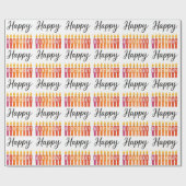 Kleurrijke Verjaardagskaars – Gelukkige Verjaardag Cadeaupapier (Vlak)