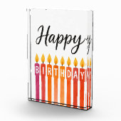 Kleurrijke Verjaardagskaars – Gelukkige Verjaardag Fotoblokken (Rechts)