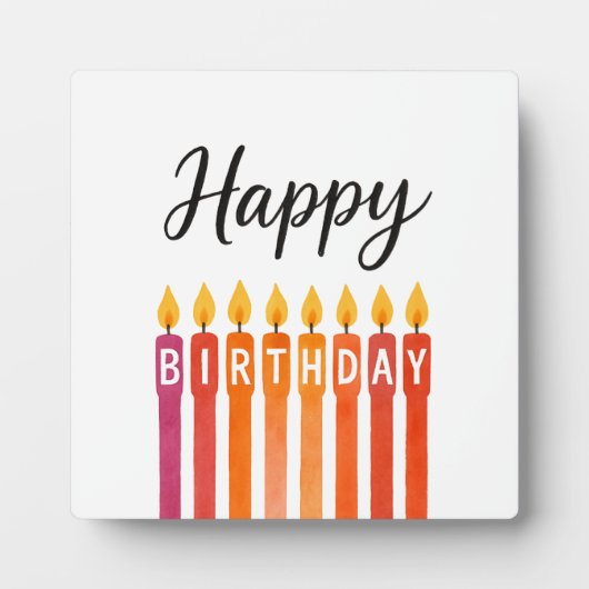 Kleurrijke Verjaardagskaars – Gelukkige Verjaardag Fotoplaat (Voorkant)