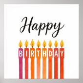 Kleurrijke Verjaardagskaars – Gelukkige Verjaardag Poster (Voorkant)