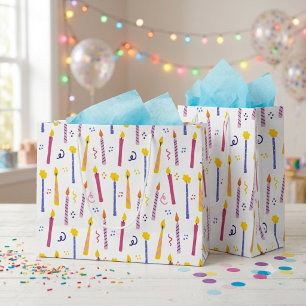 Kleurrijke Verjaardagskaarsen Naadloos Patroon Groot Cadeauzakje