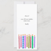 Kleurrijke Verjaardagskaarsen Zwart & Wit Vlakke K (Achterkant)