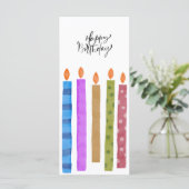 Kleurrijke Verjaardagskaarsen Zwart & Wit Vlakke K (Staand voorkant)