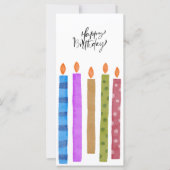 Kleurrijke Verjaardagskaarsen Zwart & Wit Vlakke K (Voorkant)