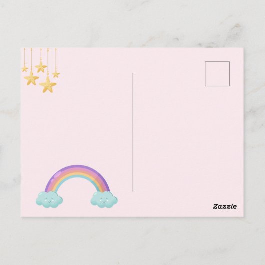 Kleurrijke Verjaardagskaart met Paraplu met Mooie  Briefkaart (Achterkant)