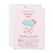 Kleurrijke Verjaardagskaart met Paraplu met Mooie 