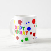 kleurrijke verjaardagsmok koffiemok (Voorkant links)