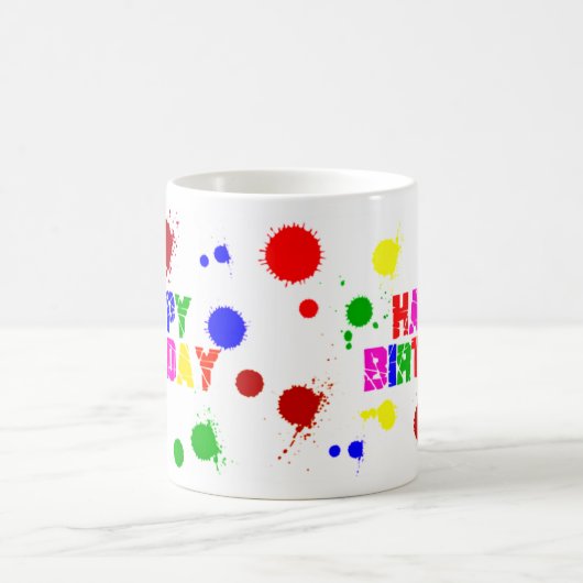 kleurrijke verjaardagsmok koffiemok (Center)