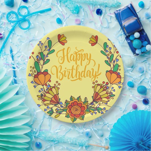 Kleurrijke Verjaardagspapier Bord (Feest)