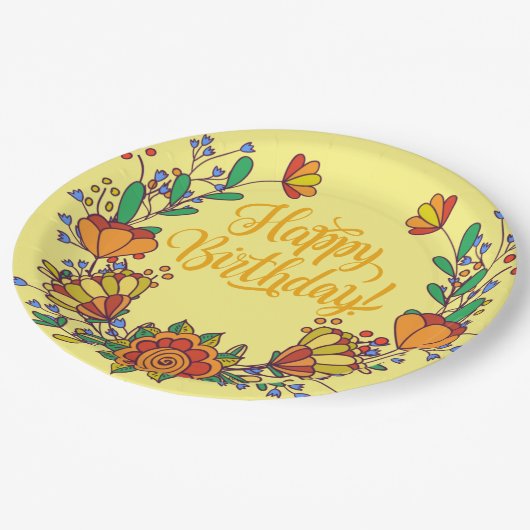 Kleurrijke Verjaardagspapier Bord (Gekanteld)