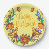 Kleurrijke Verjaardagspapier Bord (Voorkant)