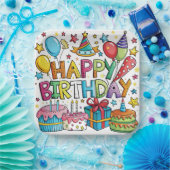 Kleurrijke verjaardagspapier Borden Papieren Bordje (Feest)