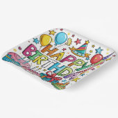 Kleurrijke verjaardagspapier Borden Papieren Bordje (Gebogen)