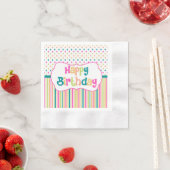 Kleurrijke verjaardagspapier servetten (Insitu)