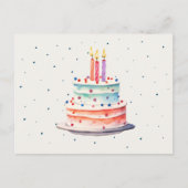 Kleurrijke verjaardagstaart briefkaart (Voorkant)