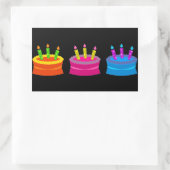 Kleurrijke verjaardagstaart rechthoekige sticker (Tas)