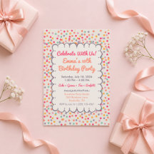 Kleurrijke Verjaardagsuitnodiging met Confetti