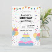 Kleurrijke verjaardagsuitnodiging save the date (Staand voorkant)