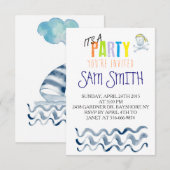 Kleurrijke verjaardagsuitnodigingen kaart (Voorkant / Achterkant)