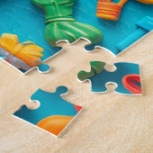 Kleurrijke verjaardagsviering elementen legpuzzel (Zijkant)