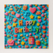 Kleurrijke verjaardagsviering elementen legpuzzel (Verticaal)